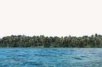 Tropical island border, nature background psd