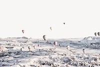 Cappadocia tourism destination  border, nature background psd