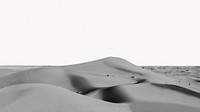 Aesthetic desert desktop wallpaper, off-white border background