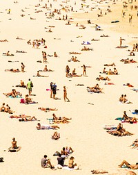 Bondi Beach, Australia. Original public domain image from Wikimedia Commons