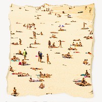 People at the beach, ripped paper, Summer image