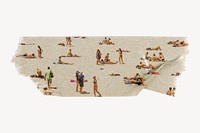 People at the beach, ripped washi tape, Summer image