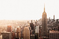 New York cityscape background, off white design