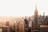 New York cityscape border background, off white design psd