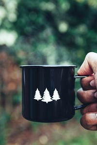 Black coffee mug. Original public domain image from Wikimedia Commons