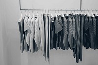 Minimal designer's wardrobe. Original public domain image from Wikimedia Commons