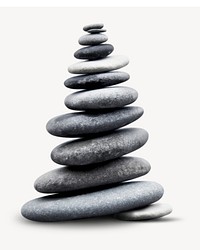 Zen stones sticker, mental health image psd