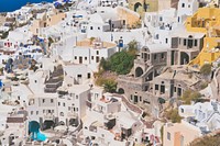 Santorini, Greece. Original public domain image from Wikimedia Commons