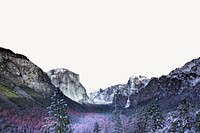 Mountain landscape border collage element, nature design psd