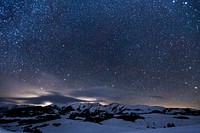 Star-sprinkled Mountains. Original public domain image from Wikimedia Commons