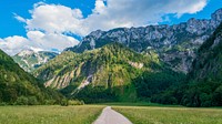 A trail in the Austrian mountains. Original public domain image from Wikimedia Commons