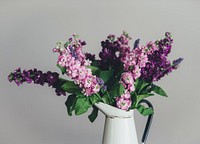 Purple flowers in a vase. Original public domain image from <a href="https://commons.wikimedia.org/wiki/File:Annie_Spratt_2016-07-14_(Unsplash).jpg" target="_blank">Wikimedia Commons</a>