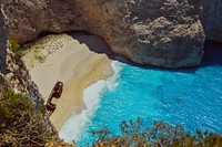 Shipwreck Beach, Greece. Original public domain image from Wikimedia Commons