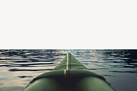 Canoe border collage element, nature design psd