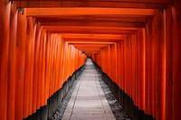 Orange architecture in a hallway that leads to Kyoto Prefecture temple. Original public domain image from <a href="https://commons.wikimedia.org/wiki/File:Orange_hallway_leading_to_Kyoto_Prefecture_(Unsplash).jpg" target="_blank" rel="noopener noreferrer nofollow">Wikimedia Commons</a>