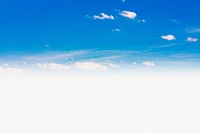 Cloudy sky border background, off white design