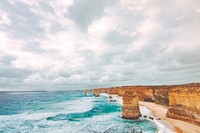 Seashore at Twelve Apostles, Princetown, Australia. Original public domain image from Wikimedia Commons