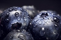 Macro shot of ripe blueberries covered in water droplets. Original public domain image from <a href="https://commons.wikimedia.org/wiki/File:Water_on_blueberries_(Unsplash).jpg" target="_blank" rel="noopener noreferrer nofollow">Wikimedia Commons</a>