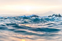 Ocean waves rippling at Kavourotrypes Beach. Original public domain image from Wikimedia Commons