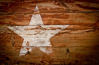 A wooden panel with a white star on it in South Africa. Original public domain image from Wikimedia Commons