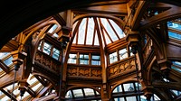 Dome ceiling with mirrors during daytime. Original public domain image from Wikimedia Commons