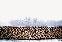 Wood stack border collage element psd