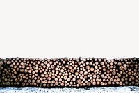 Wood stack border collage element psd