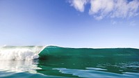 Big ocean surf wave at Torrey Pines State Beach. Original public domain image from Wikimedia Commons