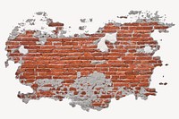 Old brick wall sticker, texture image psd
