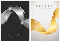 Poster template vector luxury style set