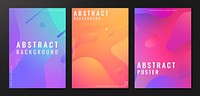 Abstract colorful poster vectors collection
