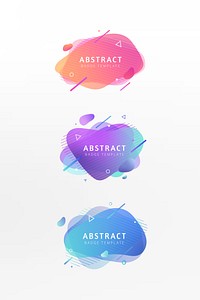 Vibrant abstract badge vector set