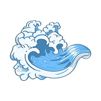 Blue Japanese wave background vector