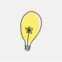 Glowing doodle light bulb vector in minimal style