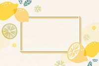 Frame on a lemon patterned background with design space vector