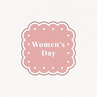 Pink women's day vintage label vector