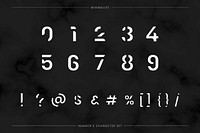 Numbers and symbols typography set vector