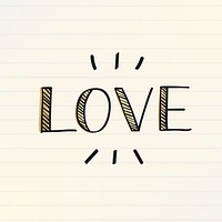 Love typography on a cream background vector