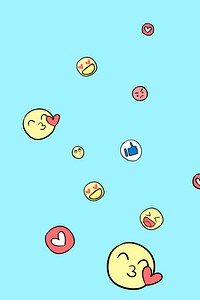 Social media emotion button doodle vector