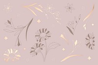 Hand drawn flower patterned background vector