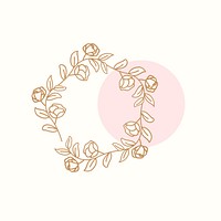 Floral doodle wreath design vector