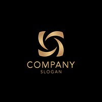 Golden company logo design vector