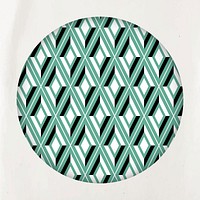 Bright green seamless geometric patterned round badge vector