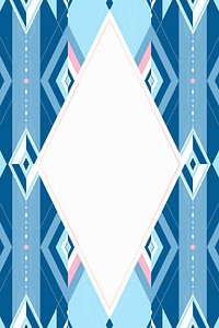 Bright blue geometric seamless patterned frame vector