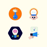 Fresh ideas creative badge collection vector