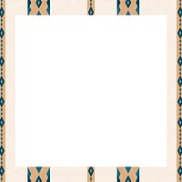 Beige seamless geometric patterned frame vector