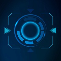 Blue circle scanner futuristic technology vector