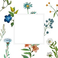 Square frame on a floral background vector