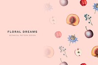 Floral fruity frame design vector