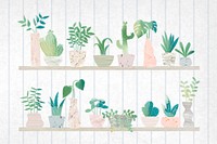 Green botany cactus collection vector